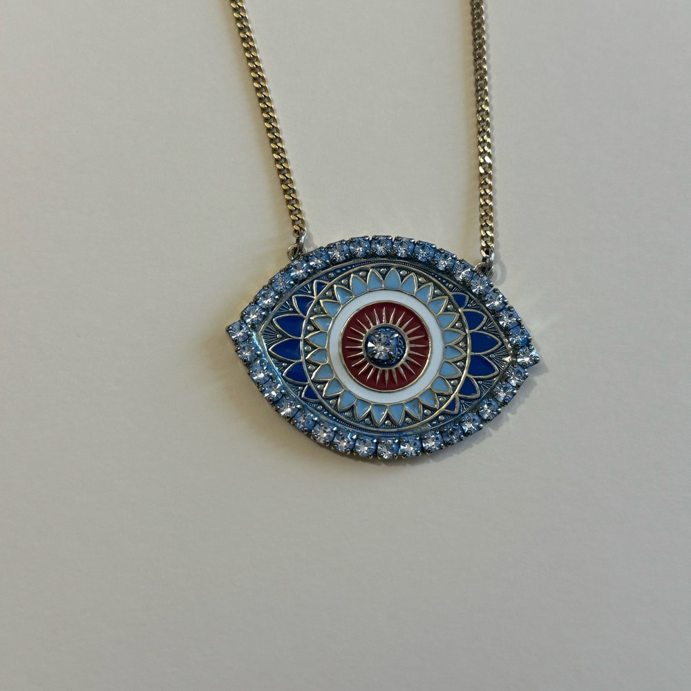 TOVA Blue Evil Eye Pendant Necklace